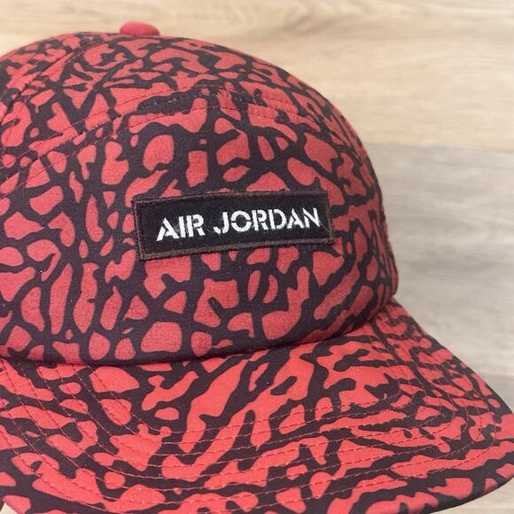 Jordan Hat Strapback Cap Mens Red Black 5 Panel Elephant Cement Streetwear Adult - Picture 7 of 8